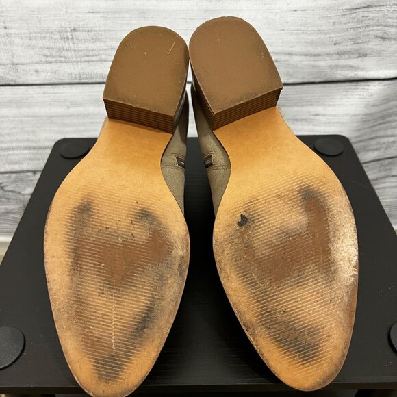 Gap Tan Suede Ankle Boots With Block Heel & Side Zipper, Size 9 - Picture 5 of 6